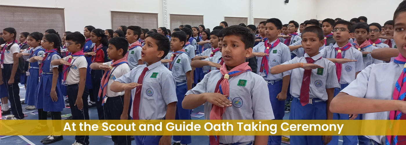 At the Scout and Guide Oath Taking Ceremony