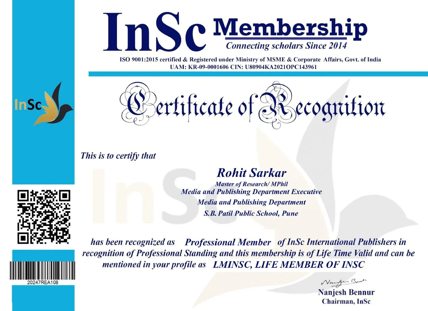 Winning the InSc Awards