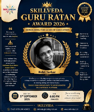 Dr. Rohit Sarkar Wins the SkillVeda Guru Ratan Innovative Educator Award