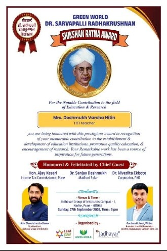 Dr. Sarvepalli Radhakrishnan Shikshan Ratna Award