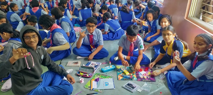 The Scouts and Guides Eco-Friendly Rakhi Making Activity